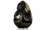 Septarian Dragon Egg Geode - Sparkly Black Crystals #348450-1